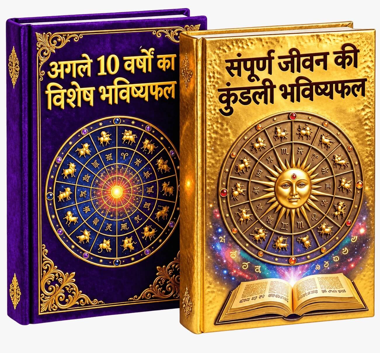 संपूर्ण जीवन की जन्म कुंडली और अगले 10 वर्षों की विशेष पूर्वानुमान रिपोर्ट की पुस्तकें